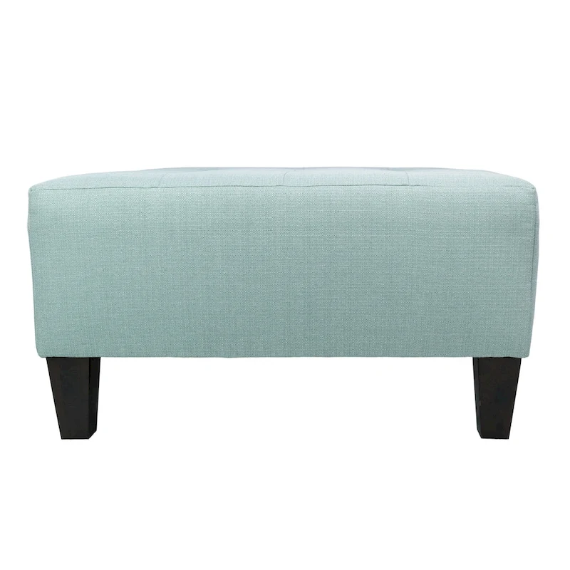 MJL Furniture MAX Button Tufted Upholstered Square Blue Ottoman
