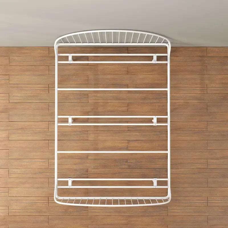 Furniture of America Duke Curved Metal Powder Coated Bed Frame, No Box Spring Needed