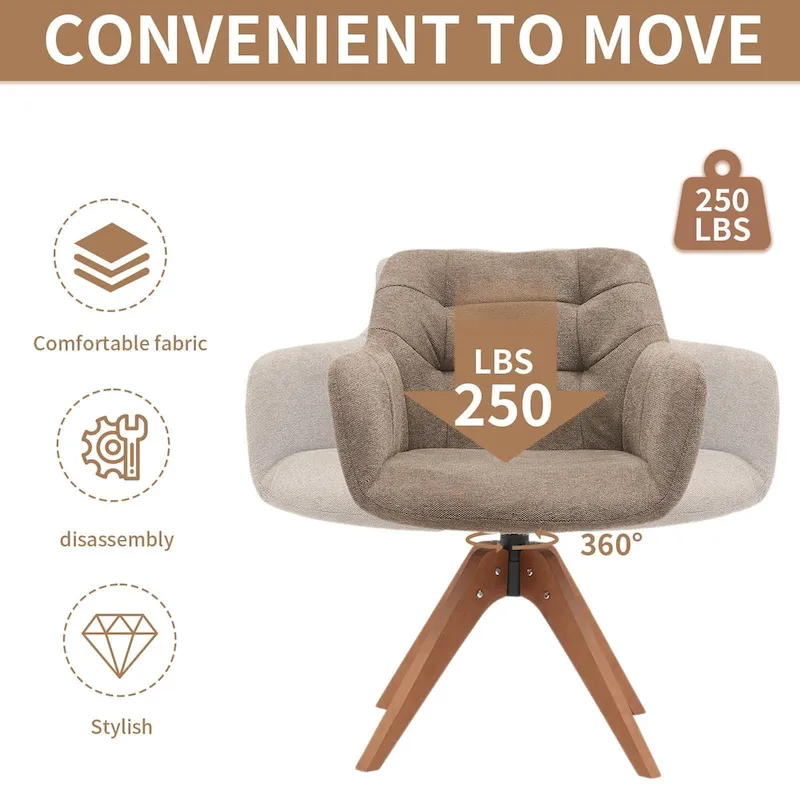 Suede Swivel Armchair Office Accent Arm Chair