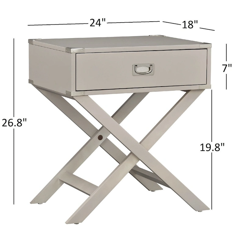 Kenton II X Base Wood Accent Campaign Table iNSPIRE Q Modern