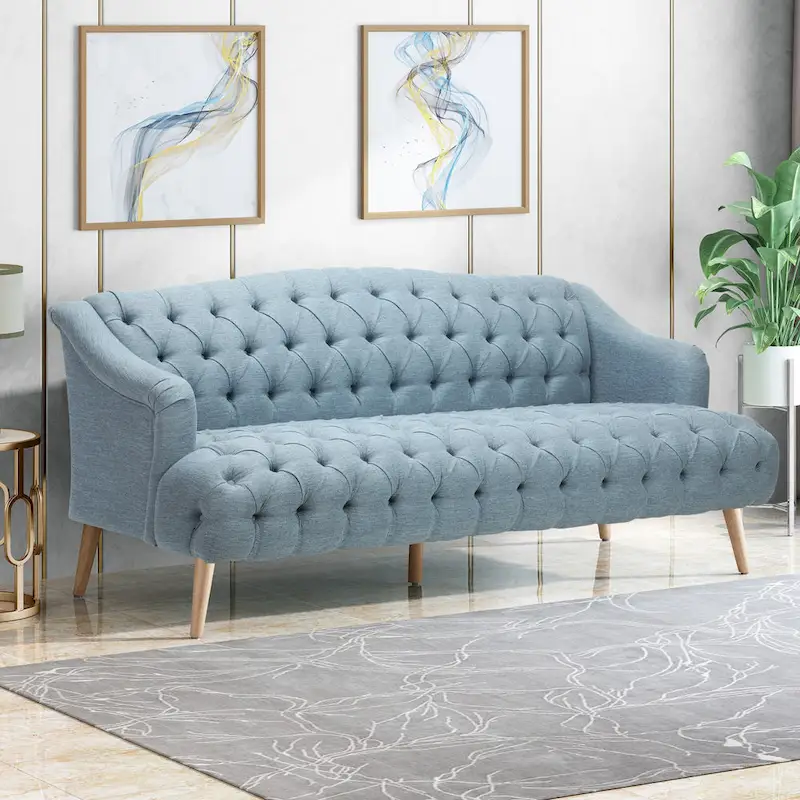 Adelia Modern 3-seat Tufted Fabric Sofa by Christopher Knight Home