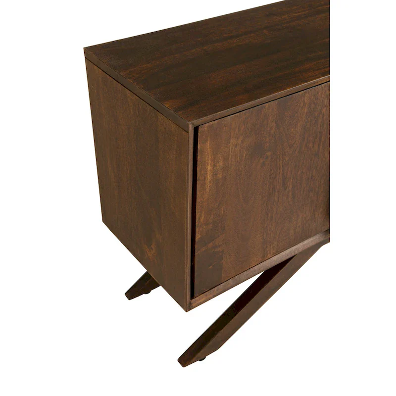 Modena Mid-Century Modern 59 Wide Solid Wood Walnut TV Stand