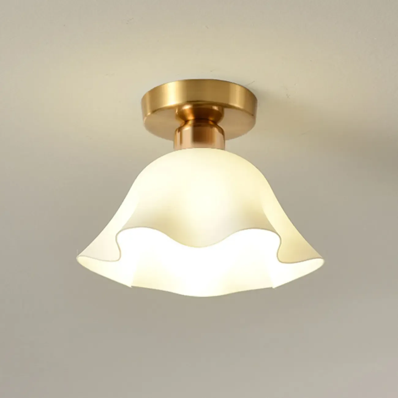 Modern Hallway Metal Rhombus Semi Flush Ceiling Light