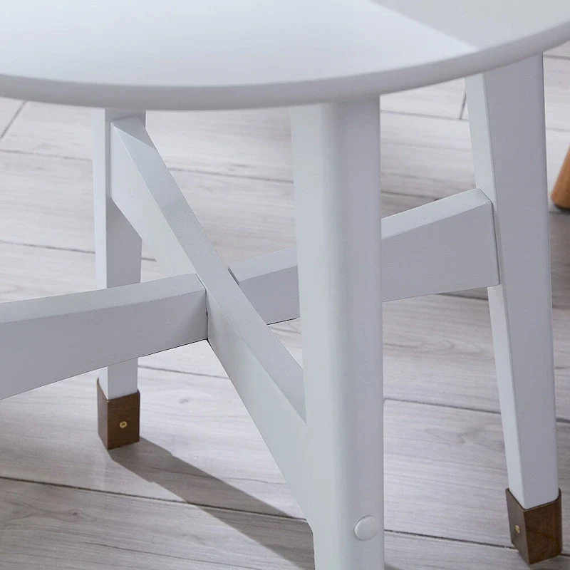 Round Midcentury Modern Wood Side Table