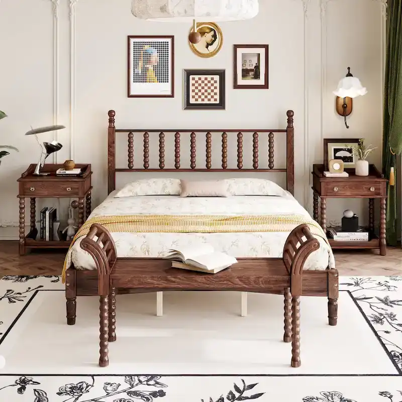 4-Pieces Retro Style Bedroom Sets by Harper&Bright Designs
