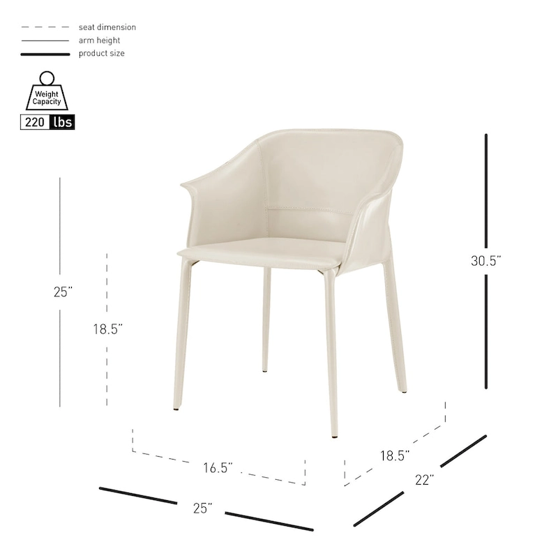 Callie Recycled Leather Dining Arm Chair