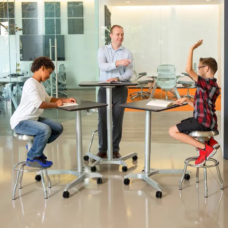 airLIFT XL 28 Pneumatic Height Adjustable Sit-Stand Mobile Laptop Computer Desk Cart