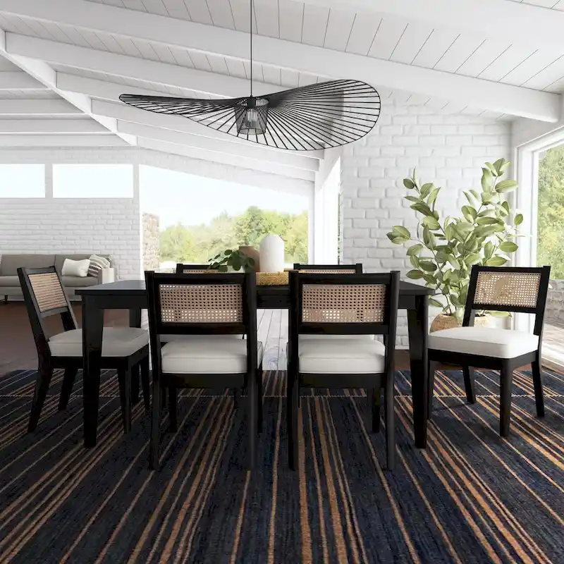 Brentwood Black Wood Rectangle Dining Set by Homestyles - 66 x 30 x 36