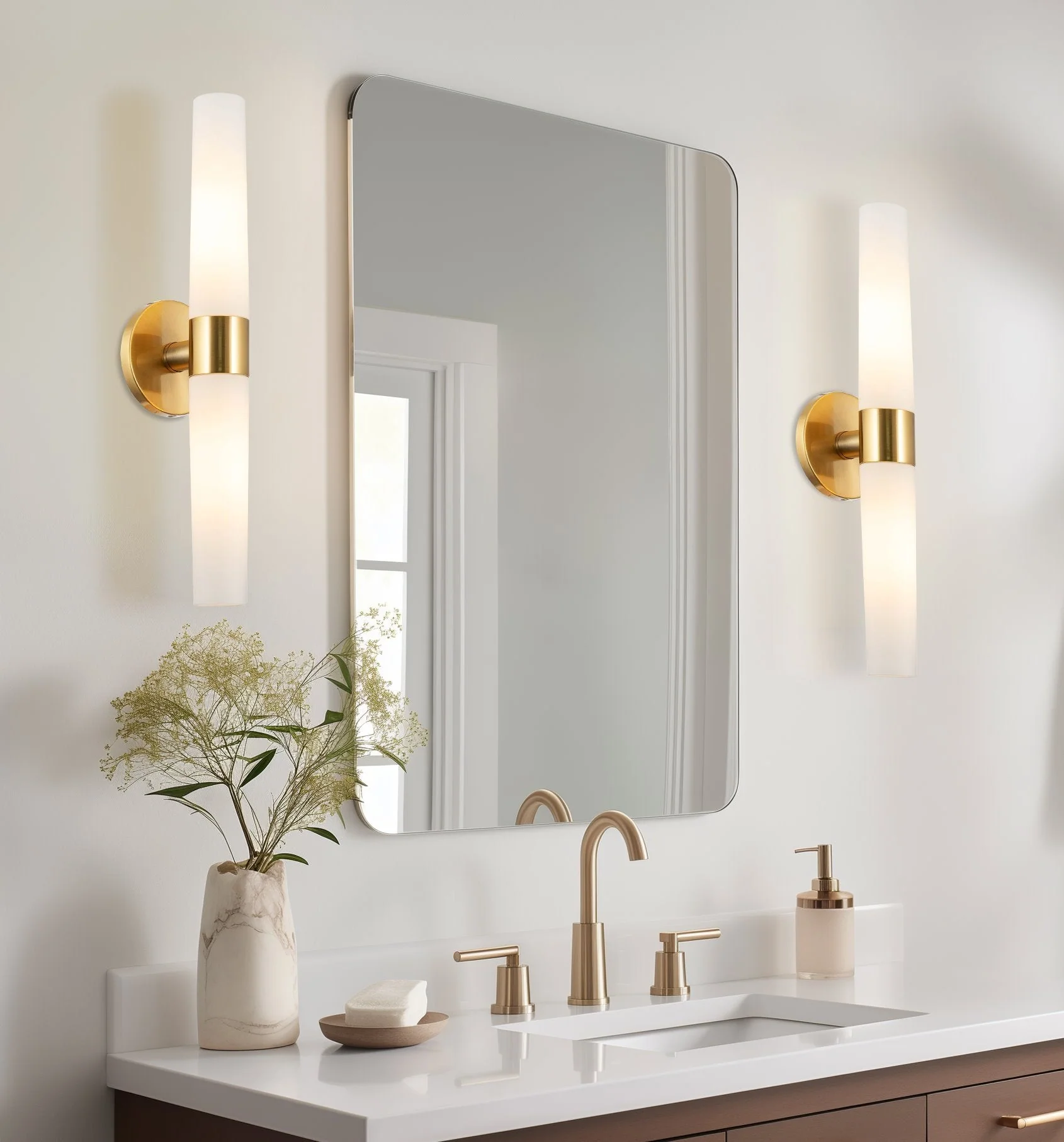 Duo 21 2-Light Modern Bathroom / Vanity Wall Sconce