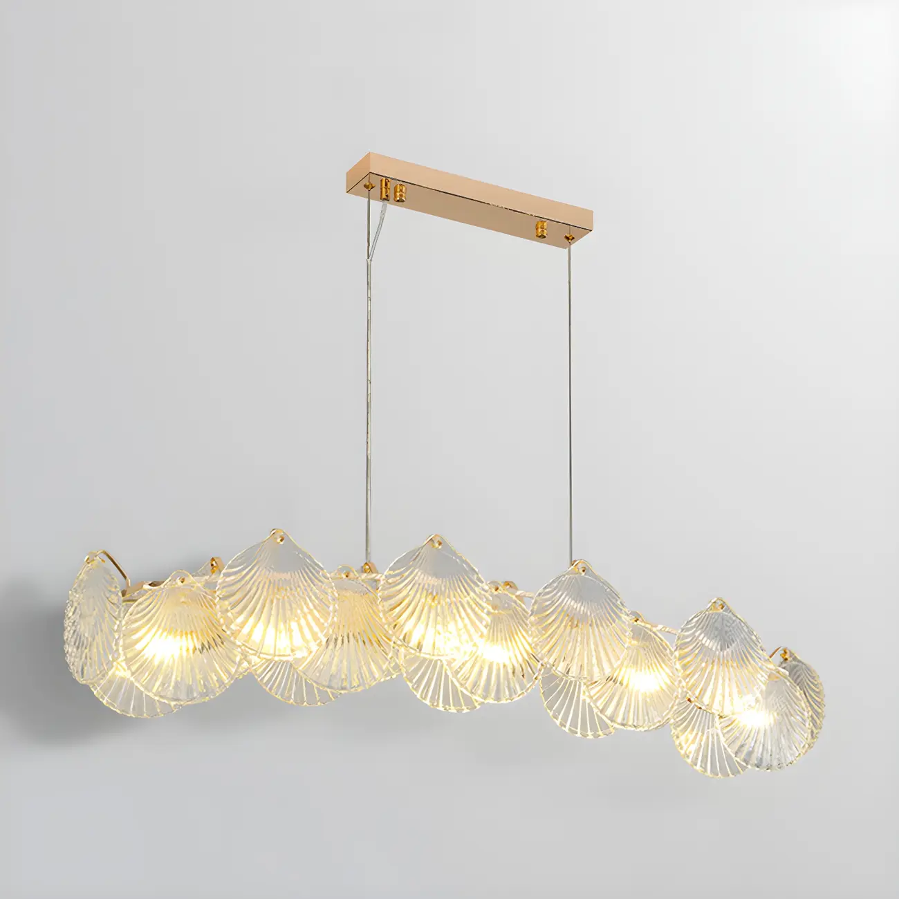 Modern Gold Shell Chandelier for Living Room