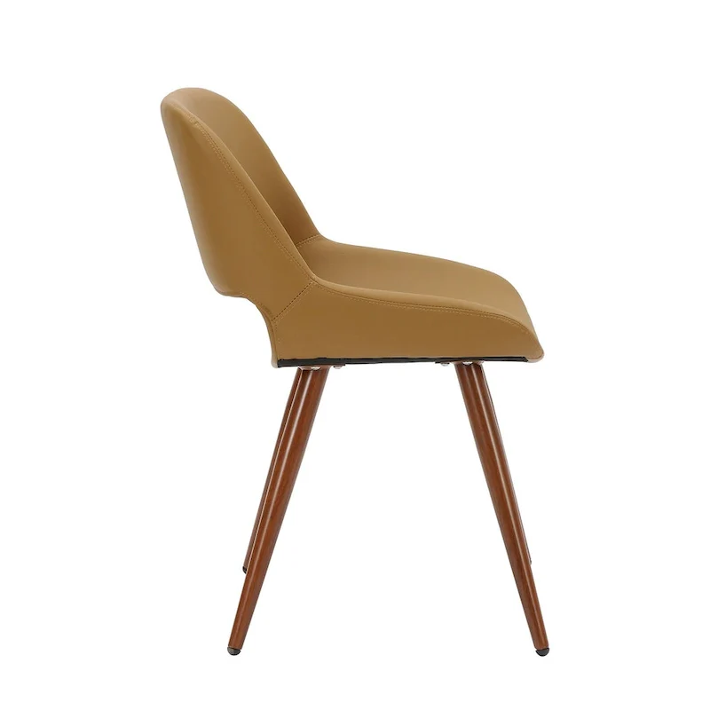 Langa Faux Leather Mid-Century Dining Chair with Metal Legs