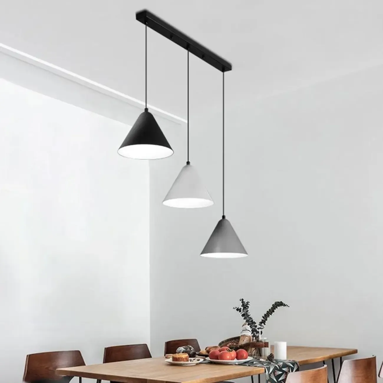 Modern Metal Cone Adjustable Island Pendant Light for Kitchen