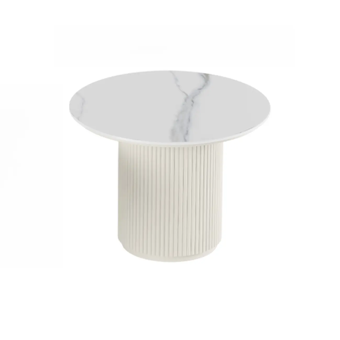 Modern White Nesting Coffee Table Set in Round Design