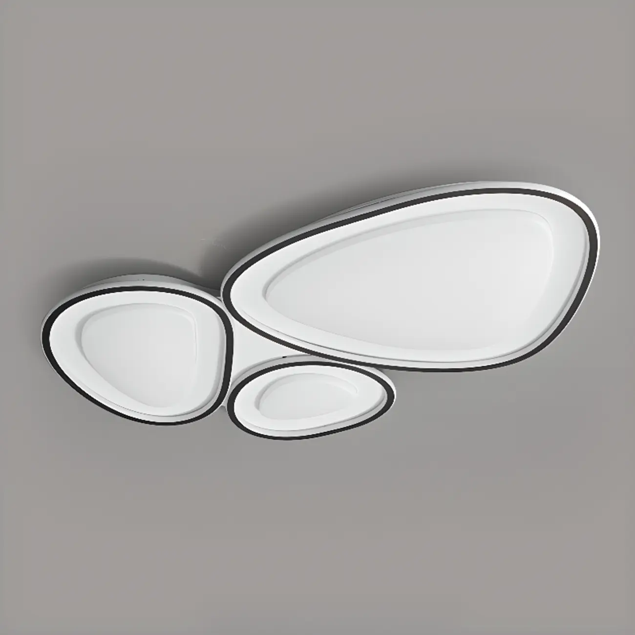 Modern Black-White Flush Ceiling Light with 3 Gear Dimming