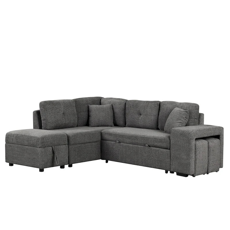 87.7 Convertible Sectional Pull Out Sofa Bed