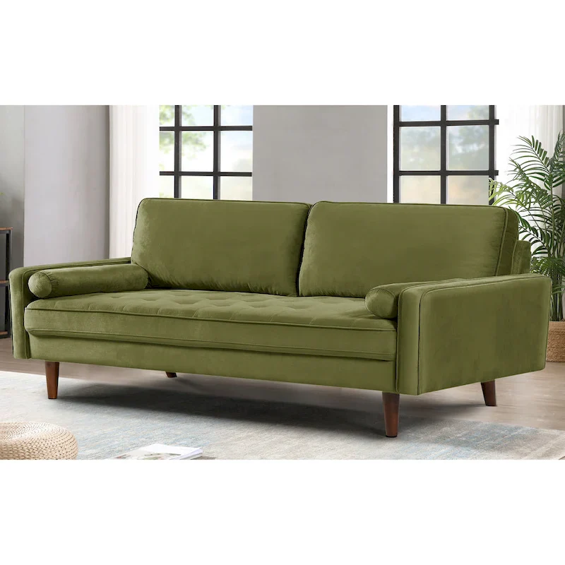 Monahan US Pride Furniture 70W Velvet Tufted Sofa