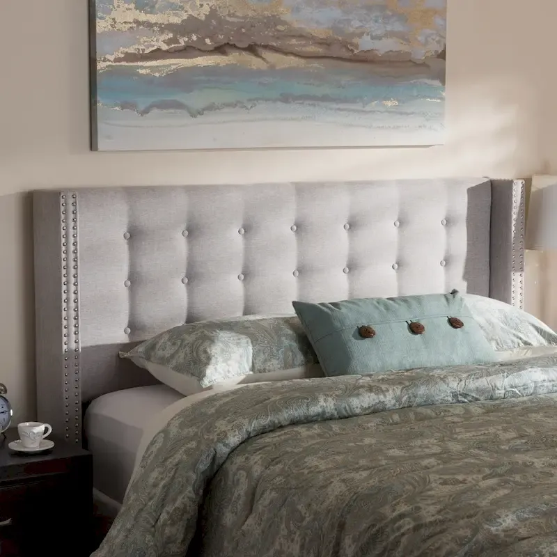 Contemporary Fabric Winged Headboard
