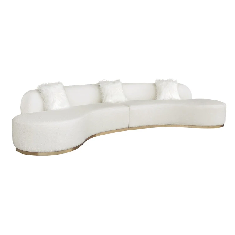 Curved Sofa with 3 Pillow Included