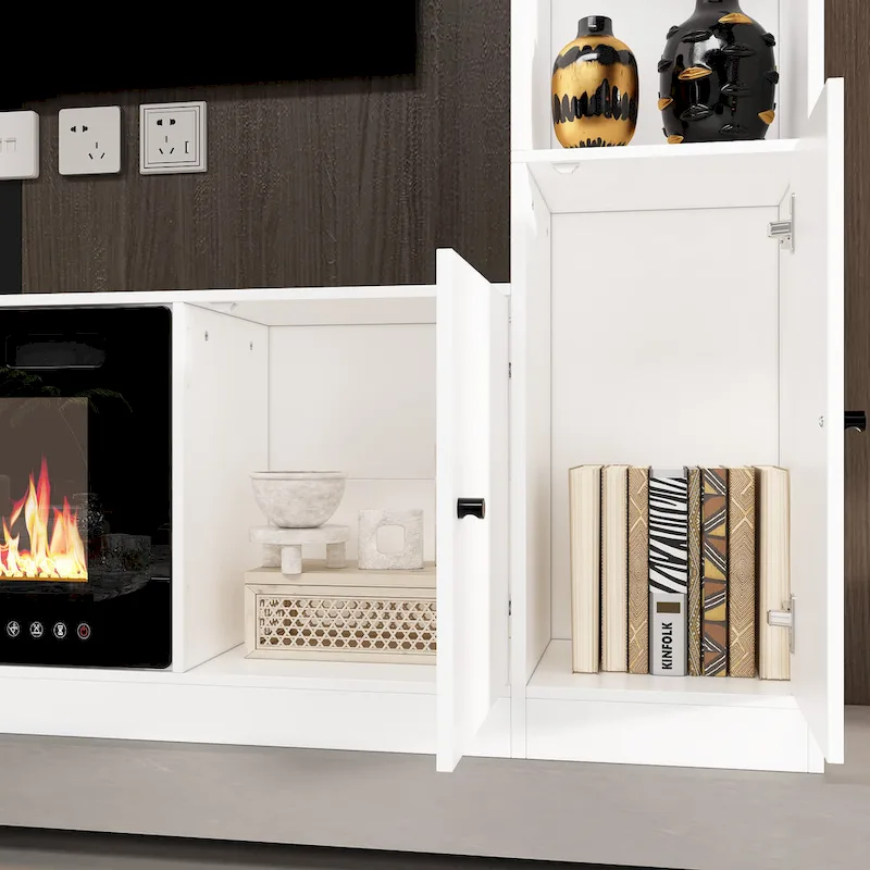TV Stand/Electric Fireplace Ensemble Cozy Stylish Living Room Solution