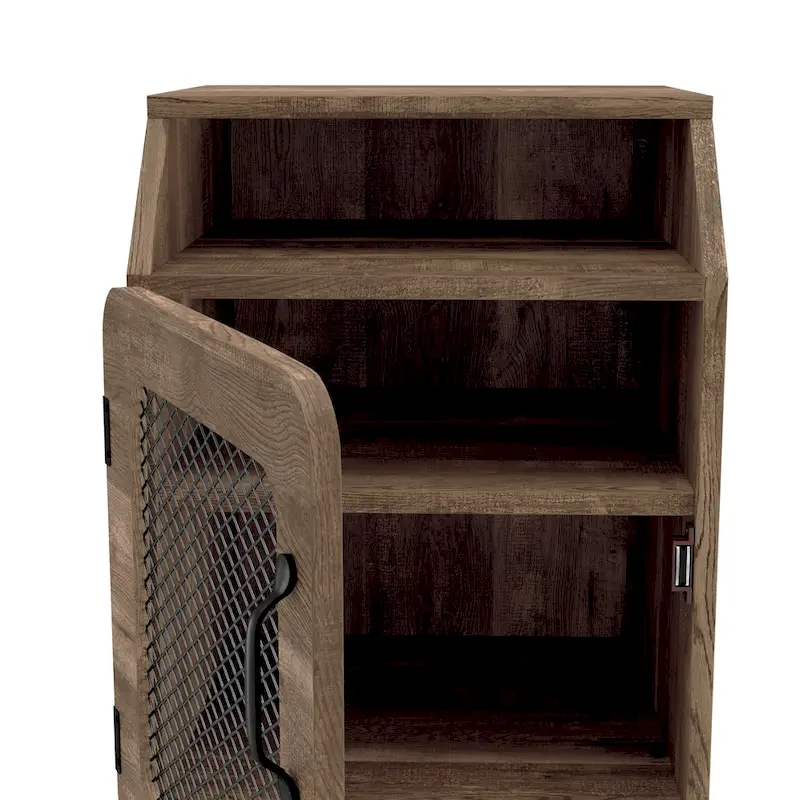 DH BASIC Rustic Oak 16-inch 3-Shelf End Table by Denhour