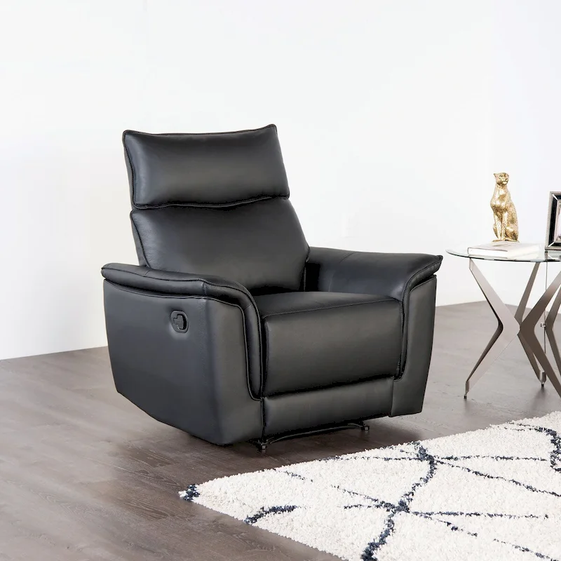 Furniture of America Marty Modern Leather Match Manual Recliner