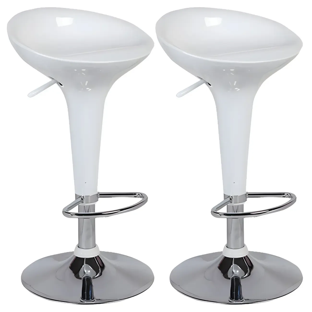 Plastic Chrome Swivel Bar Stool Height Adjustable