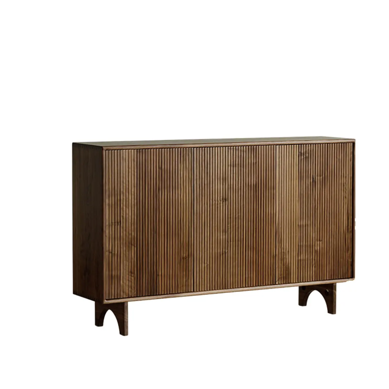 Scandinavian Dark Walnut Solid Wood Shoe Cabinet