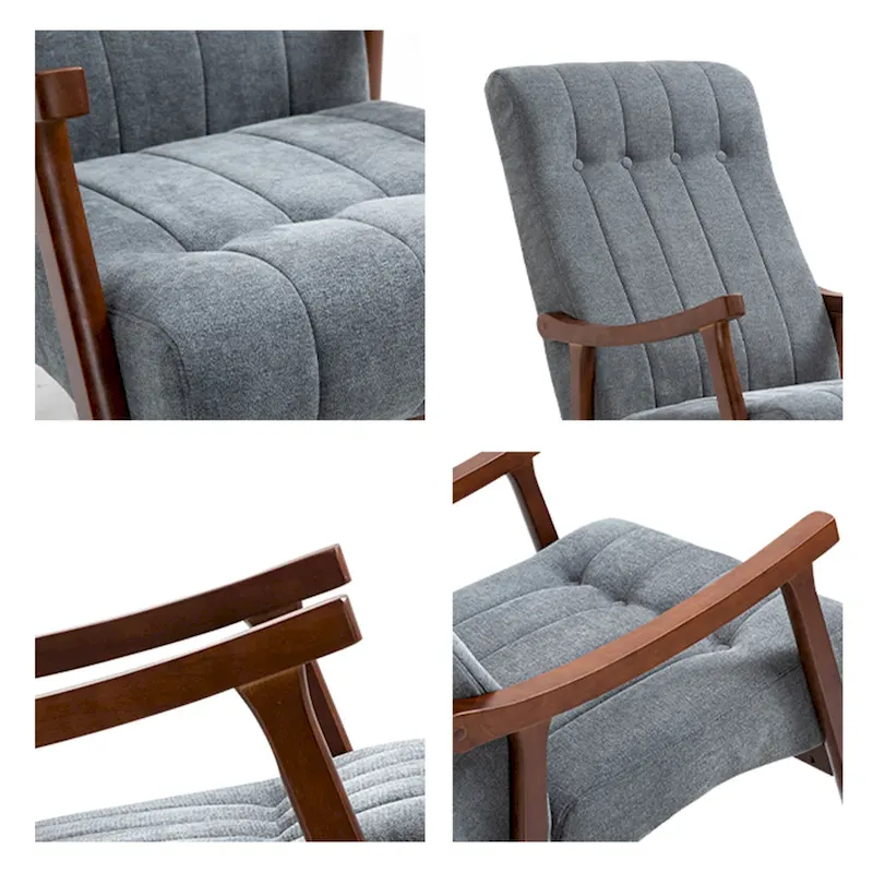 AVAWING Upholstered Rocking Chair ModernHighBackArmchair