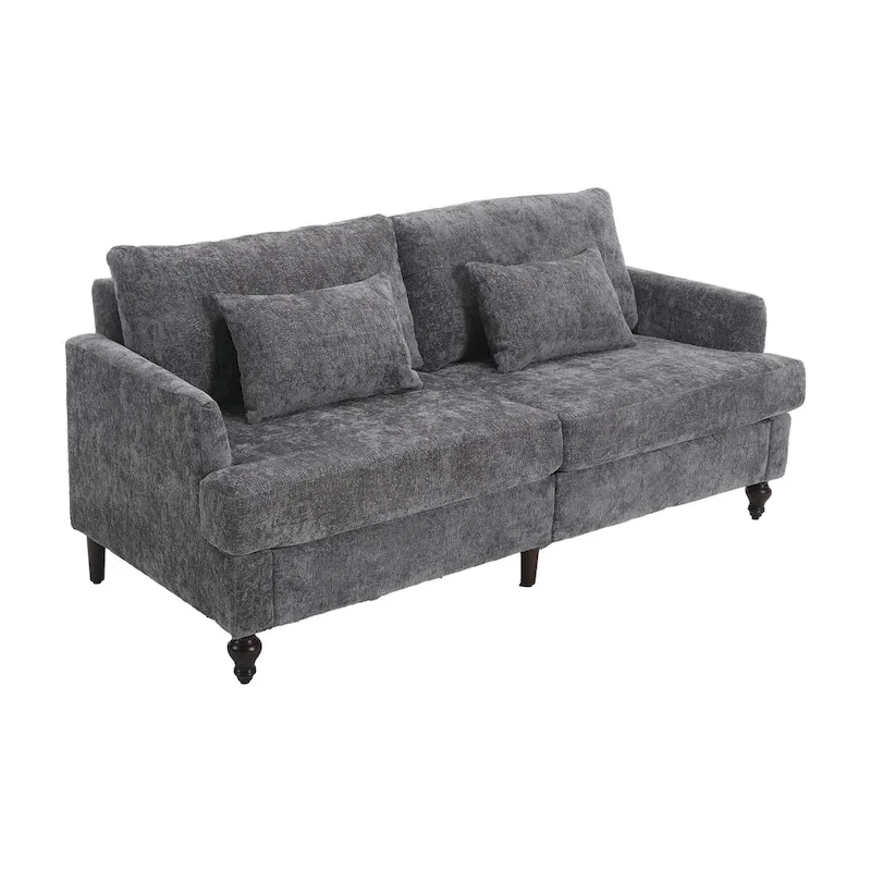 HOMEFUN Modern chenille Fabric Loveseat,2-Seat Upholstered Loveseat Sofa Modern Couch