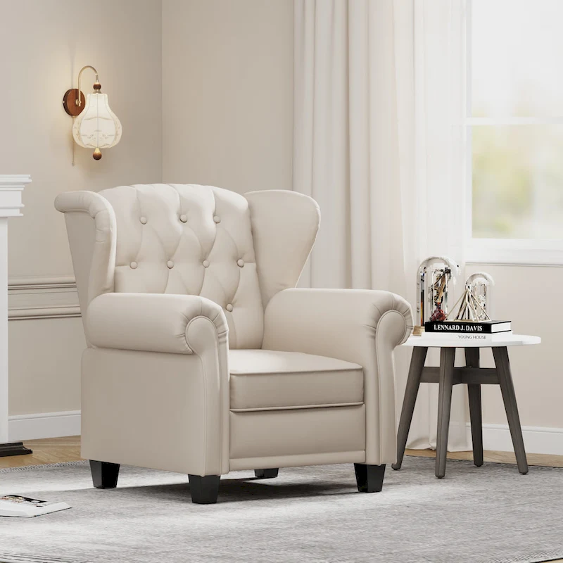 Modern Tufted Push Back Tufted Recliner Armchair
