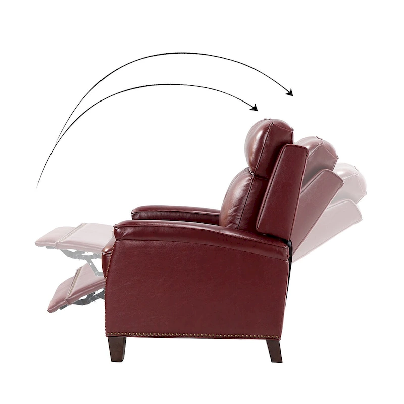 Gaspar Mid-Century Modern Pushback Recliner with Nailhead Trim by HULALA HOME