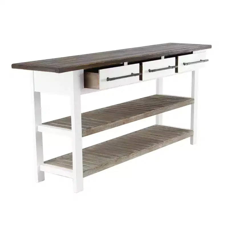 Farmhouse Wood Rectangle Console Table White - Olivia & May