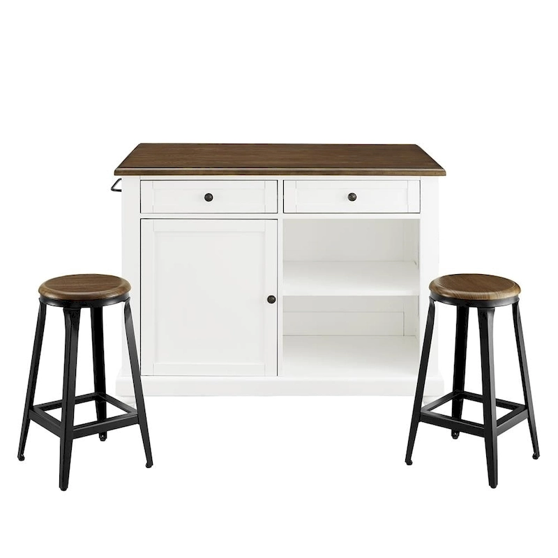 Avenue Greene Betty Kitchen Island with 2 Stools
