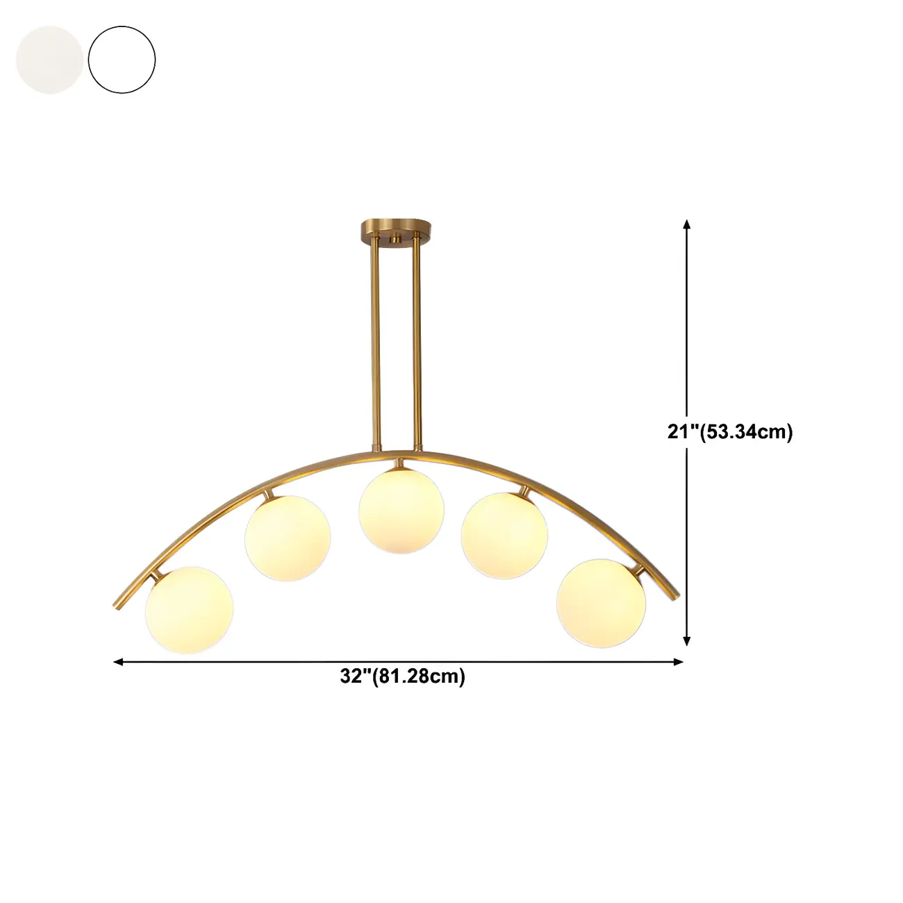 Trendy Modern Gold Arc Multi-Light Island Pendant