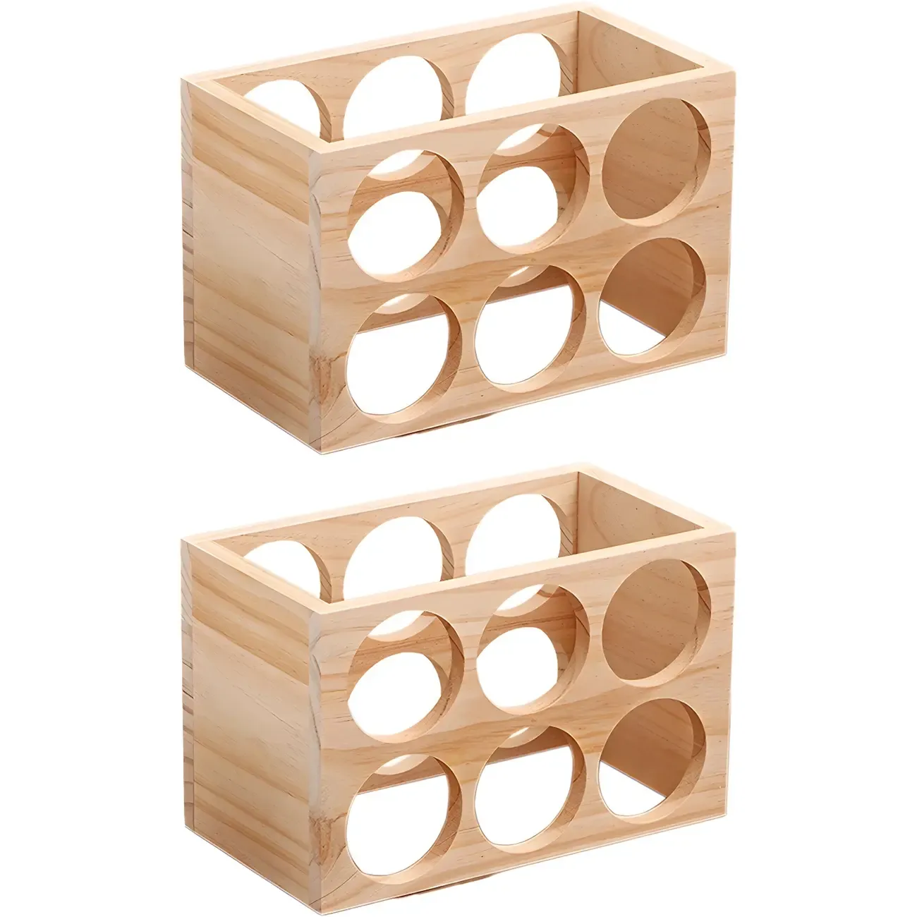 Natural Wooden Stackable Wine Rack Tabletop Wine Holder
