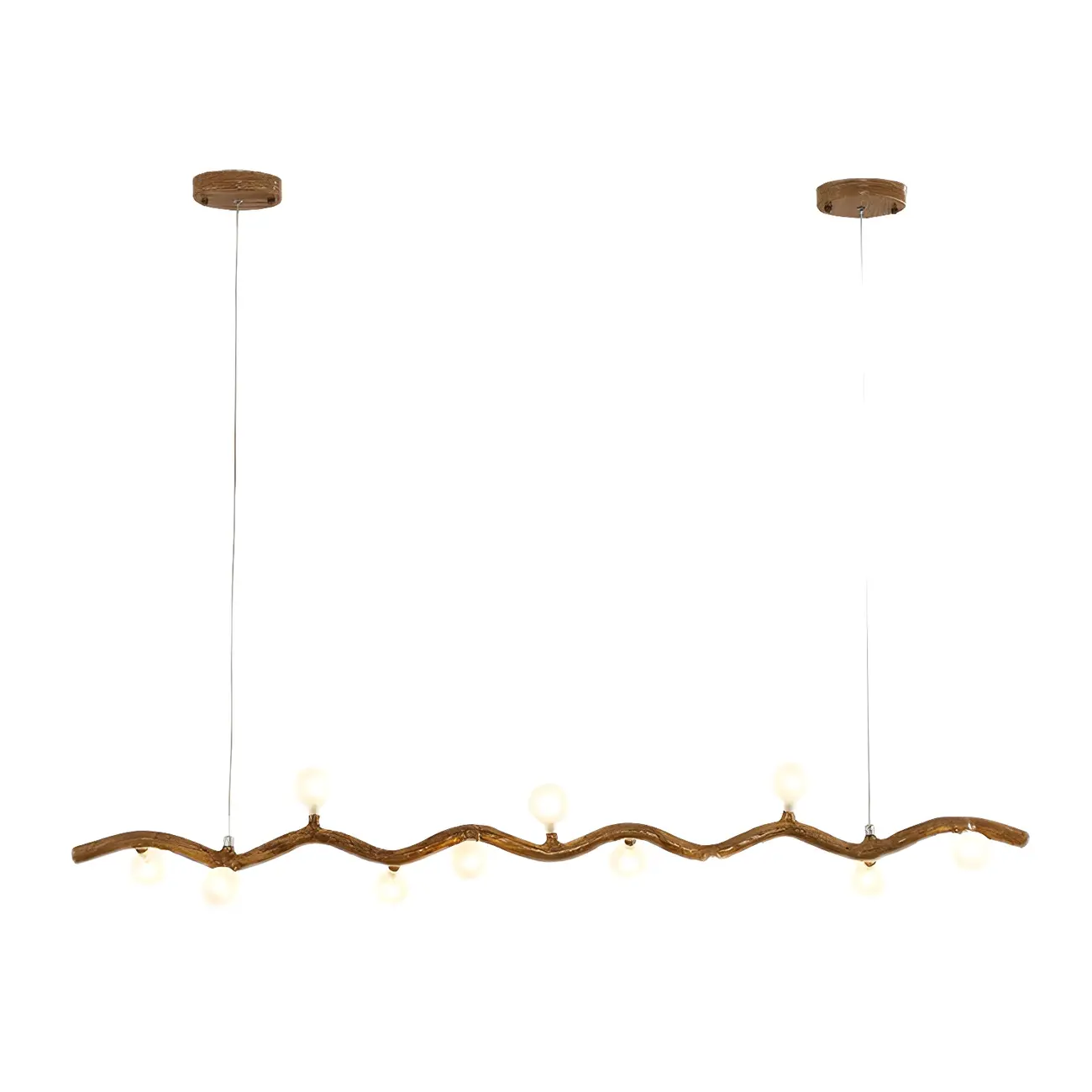 Modern Brown Glass Linear Island Pendant Light