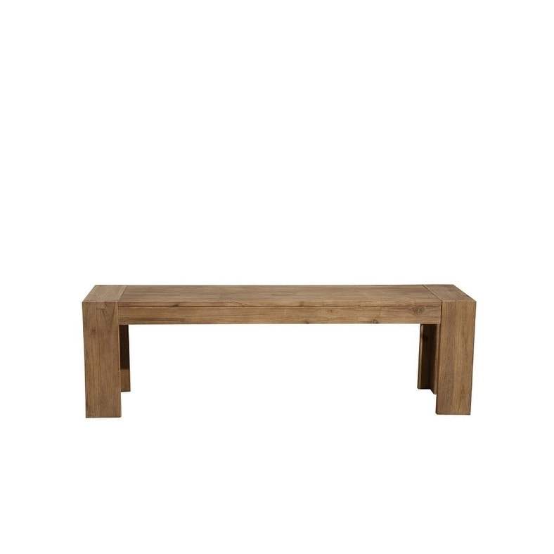 HomeRoots 58  Natural Distressed Solid Wood Dining Bench - 58