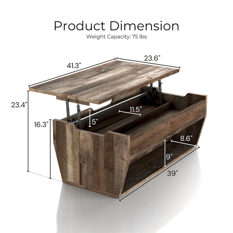 Rere Rustic 41-inch Wood Lift-top Coffee Table by Furniture of America