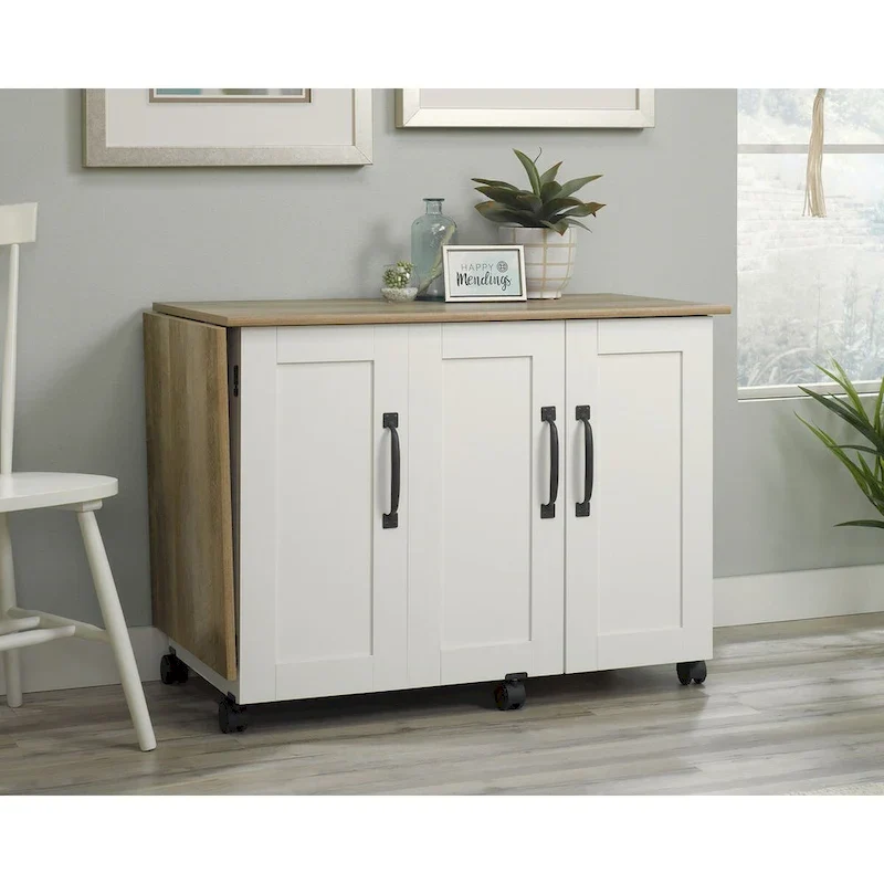 Sauder Select Collection Easy Rolling Sewing and Craft Table/Cart