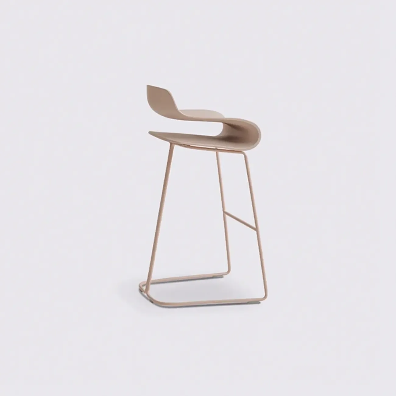Industrial Plastic Steel Frame Low Back Armless Bar Stool