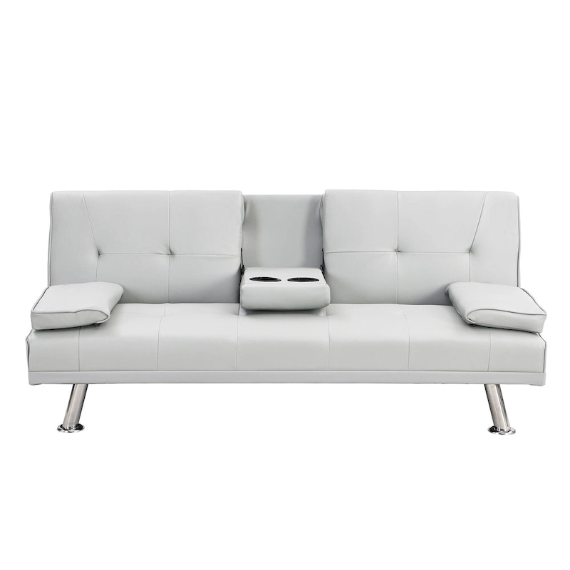 66.1 PVC Loveseat Sofa Bed with Wood Frame and Stainless Legs