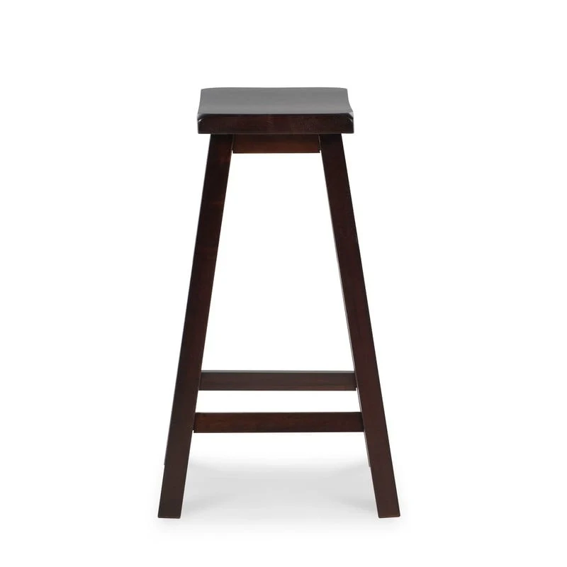 Dark Brown Saddle Seat Backless Counter Stool – Single, Counter Height