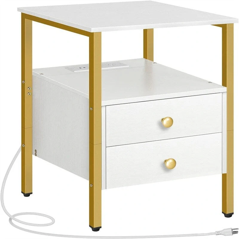 End Table with Charging Station - 15.7D x 15.7W x 24H