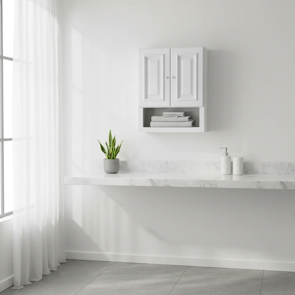 2126 Linen White Bathroom Wall Cabinet