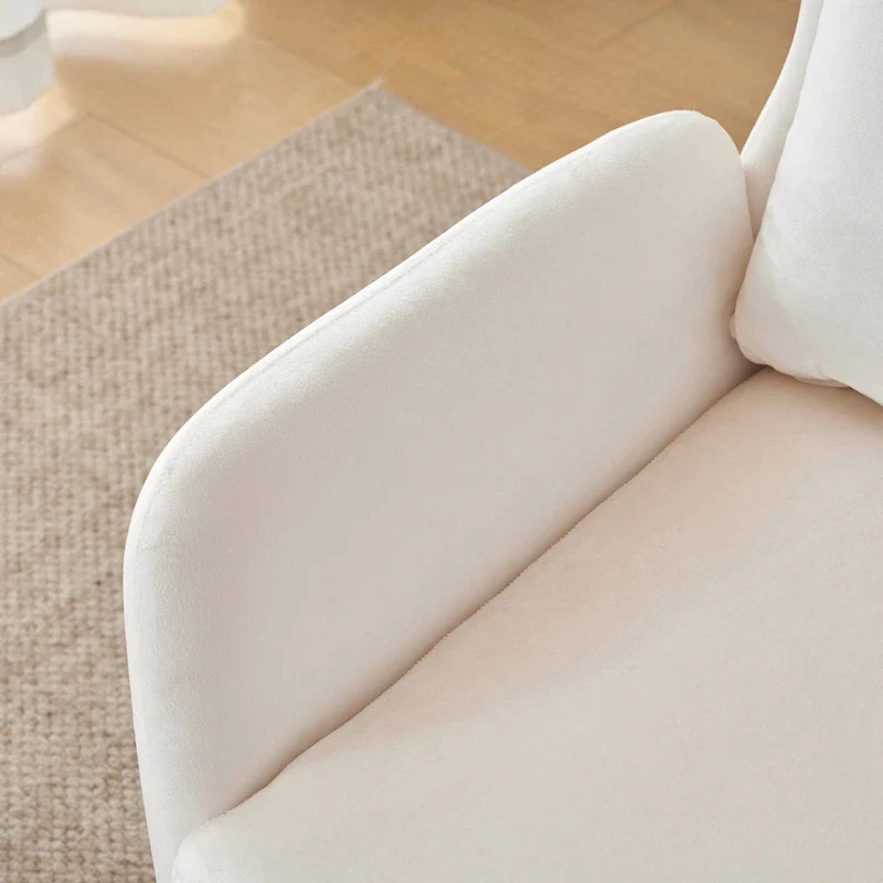 Velvet Wingback Accent Chair with Metal Legs - Single Seat (32