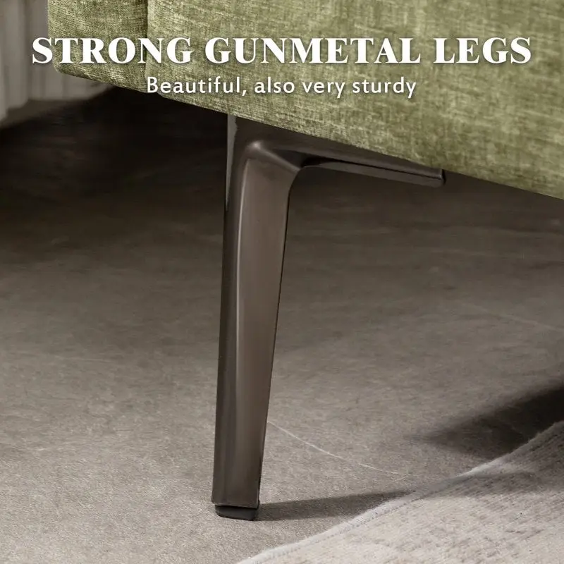 EROMMY U Shaped 6-seat Sectional Sofa Couch, Reversible Sleeper in Modern Chenille Design, with Chaise Lounge and Ottoman