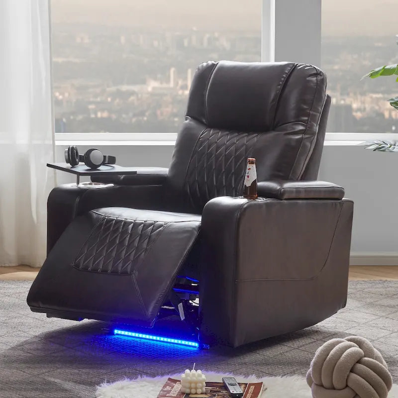 Nestfair Power Motion Recliner with 2 Cup Holders and 360 Swivel Tray Table