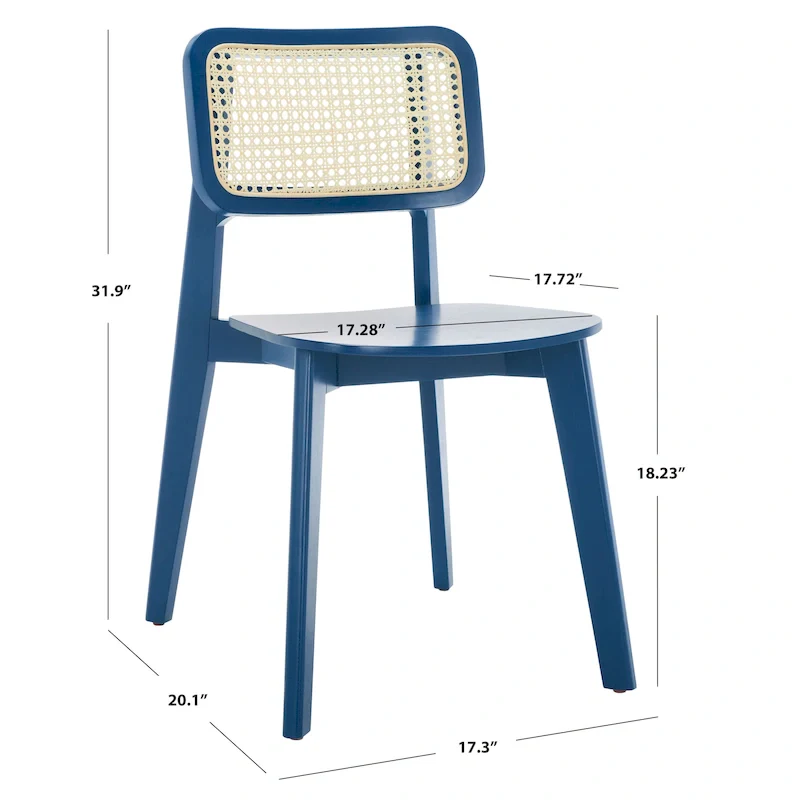 Cane Dining Chair - 17 W x 20 D x 32 H - 17Wx20Dx32H
