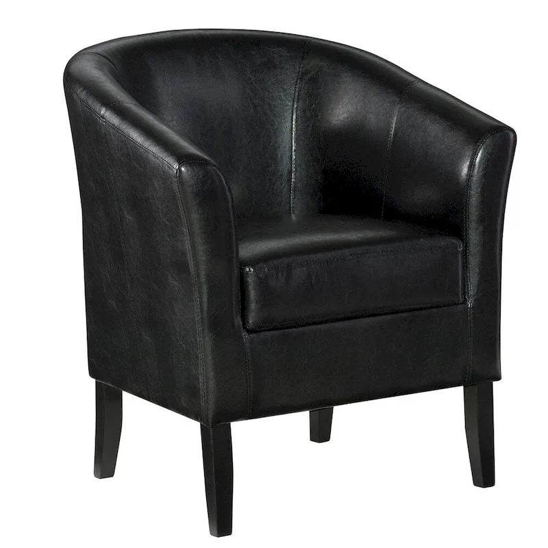 Barrel Club Chair Jet Black Upholstery