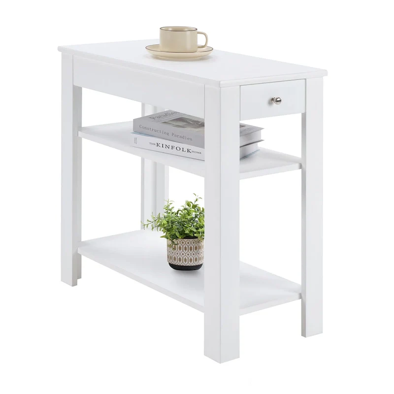Single-Drawer Sofa Side Table with Shelf